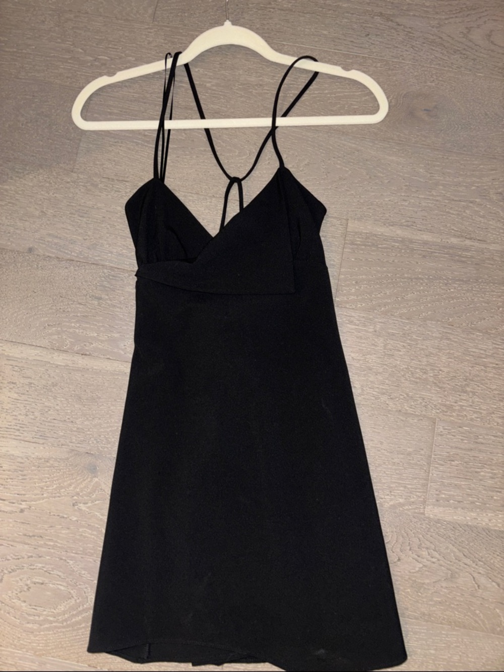 Classic Black Slip Dress with Strappy Back
